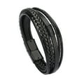 thumbnail image 1 of Tejida Del Brazalete de de Los Hombres de Cuero Sunnimix Pulseras anchas de puño, 1 of 8