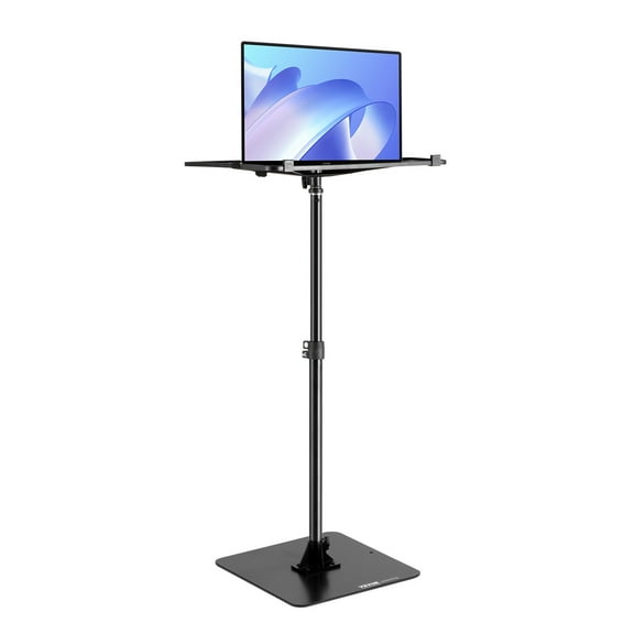 VEVOR Projector Stand, Adjustable Height 30.3" to 63.4", Portable Projector Floor Stand with Tray for Laptops & Equipment