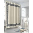 thumbnail image 3 of Shower Curtains for Bathroom-36"x72", Greek Geometric Key Pattern Waterproof Bath Curtain Grommet Shower Curtain Set with Hooks, Minimalist Twist Line on Beigh Washable Bath Accessories, 3 of 6