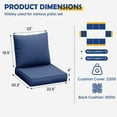 thumbnail image 2 of MRUAKA Outdoor Cushions for Patio Furniture, 4'' Replacement Cushions for Outdoor Furniture, Set of 8 Water-Resistant Outdoor Sectional Cushions for Sofa Couch Chair (Navy), 2 of 8