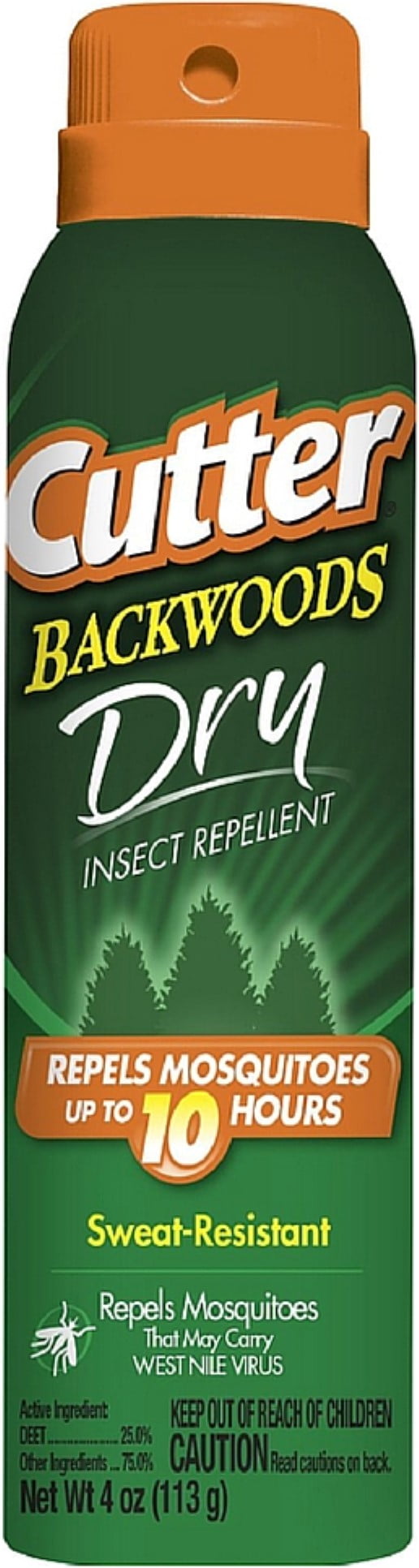 Cutter Backwoods Dry Insect Repellent Aerosol Spray 4 oz (Pack of 6