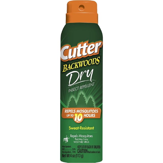 Cutter Backwoods Dry Insect Repellent Aerosol Spray 4 oz (Pack of 6