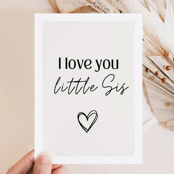 I Love You Little Sis Card – Heartwarming Greeting Card for Sister – Perfect for Birthdays, Encouragement or Just Because – Envelope Included, Blank Inside