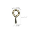 thumbnail image 2 of Uxcell 200 Pack Small Screw Eye Hooks Mini Eyelets Screws, 5.5x12x1.2mm, Bronze Tone, 2 of 5