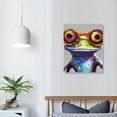 thumbnail image 3 of Nawypu  Happy Frog with Glasses Wall Art Canvas Posters Print Artwork Colorful Cute Funny Animal Frogs Framed for Living Room Kids Room Bedroom Bathroom Modern Home Decor, 3 of 4