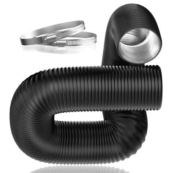 Dry Vent Hose, 4 Inch Insulated Flexible Duct 16 Ft With 2 Duct Clips, Heavy Duty Triple Layer Protection For HVAC Ventilation, Duct Fan Systems