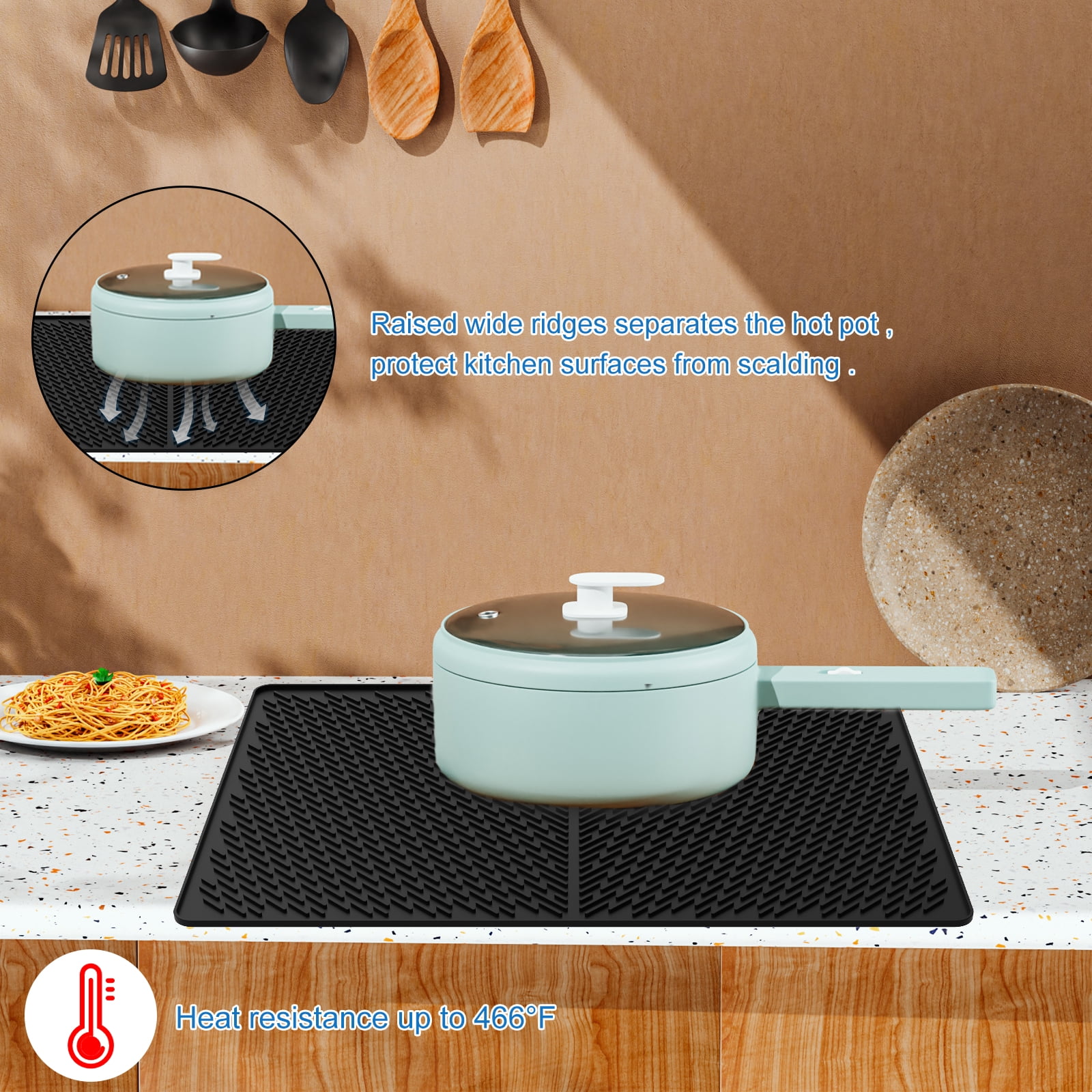 Lzvxtym Stove Top Cover, Silicone Stove Top Cover Heat Resistant Glass Stove Mat for Electric Stove, 28×20 Inch, Black