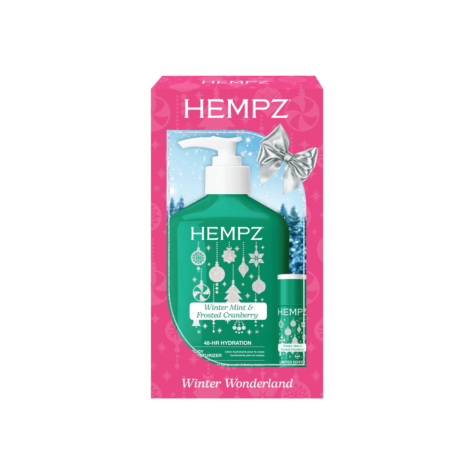 Hempz Limited-Edition Winter Wonderland Vanilla Bean & Coconut Snowball Mini Moisturizing Lotion & Lip Balm Gift Set