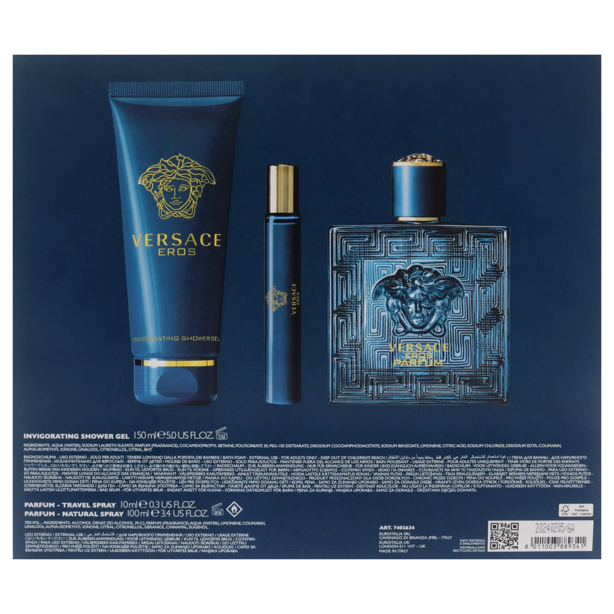 VERSACE EROS PARFUM 3 PCS GIFT SET FOR MEN - FragranceCart.com
