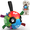 Multicolored, variant on QDAN Durable Dog Toys Soccer Ball with Nylon Straps Hand Pump for Puppies Medium Large Dogs, 7-inch