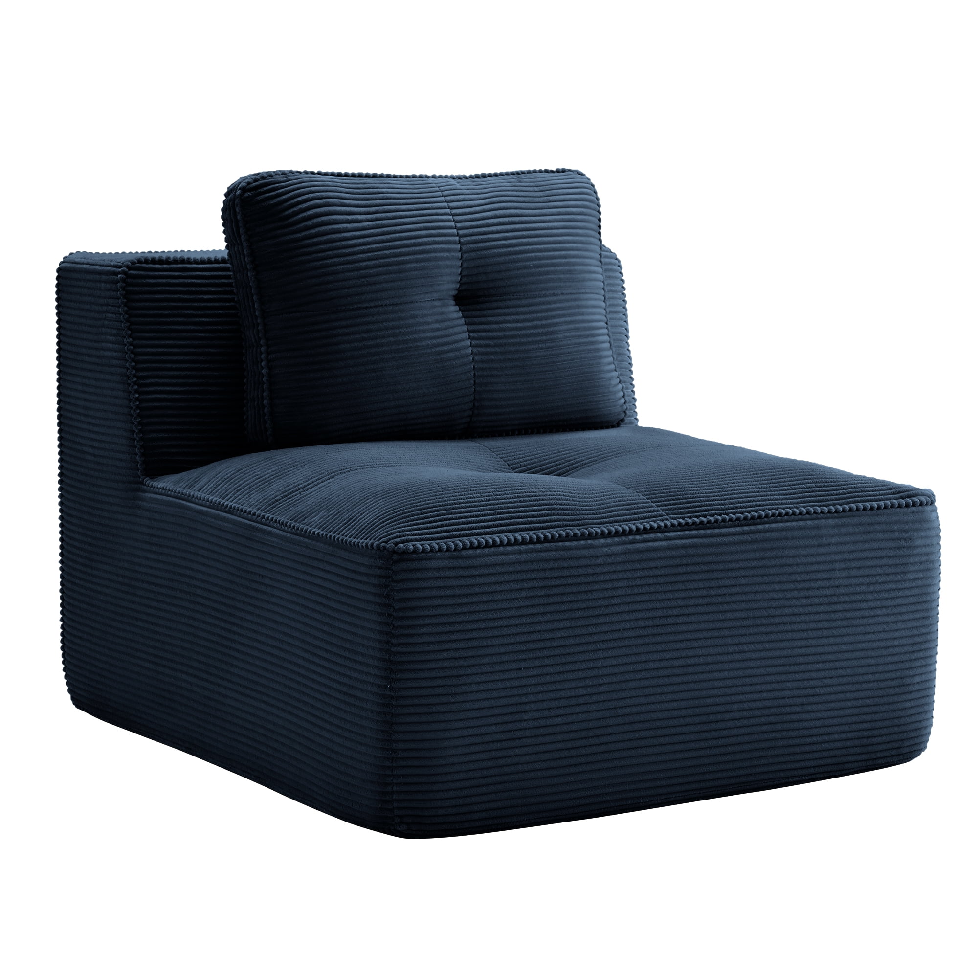 Anpport Armless Sofa with Pillow Corduroy, Modular Sectional Couch, for Small Living Room, Apartment-Blue