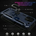 thumbnail image 2 of CoverON For Apple iPhone 13 Ring Case, Kickstand Rugged Phone Cover Magnetic Car Mount Compatible - Navy Blue, 2 of 10