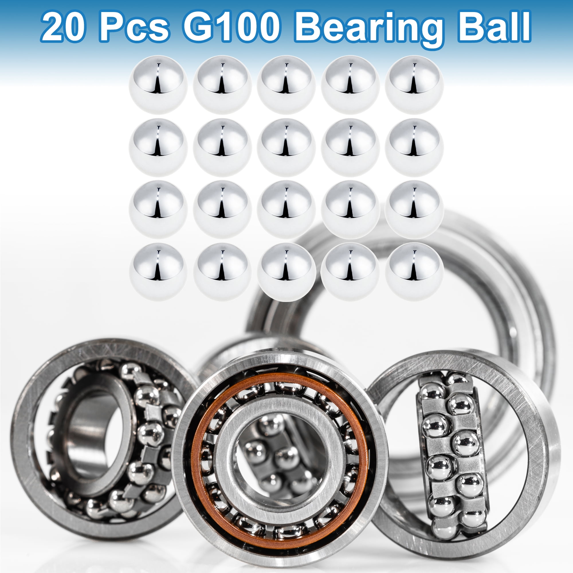 13.0mm Bearing Ball Bearing Steel G100 Precision Ball Silver Tone 20 Pcs