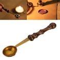 thumbnail image 2 of DPTALR Vintage Wood Handle Anti-hot Stamp Seal Sealing Wax Brass Spoon, 2 of 6