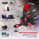thumbnail image 2 of Auriculares para juegos para Xbox One, PS4, PC, auriculares supraurales para juegos con micrófono con cancelación de ruido, luz LED, graves estéreo envolventes, orejeras de memoria suave, 2 of 2