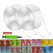 Nano Tape Diy Bubble Blowing Kit - Stress Relief Squishy Balloon Making Set With 2 Rolls Of Tape, 1 Pump, 20 Balloon Fillers, 5 Straws, 5Cm Size - For Kids S Diy Crafts Party