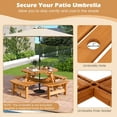 thumbnail image 6 of Costway 8-Person Round Picnic Table Set with 4 Built-in Benches 2" Umbrella Hole, Yellow, 6 of 11