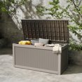 thumbnail image 3 of Decksplore 260 Gallon Lockable Resin Deck Box, Waterproof & Outdoor Storage Box for Outdoor Cushion Storage and Outdoor Delivery Storage Coffee, 3 of 7