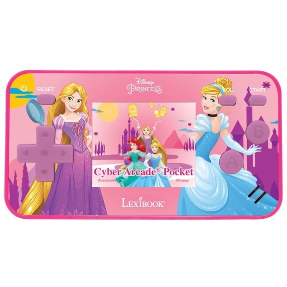 Lexibook Disney's Princesses Arcade Pocket Portable Gaming Console, 150 Games, LCD, Battery Operated, Pink, JL1895DP