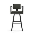 thumbnail image 2 of Amisco Akers 26 in. Swivel Counter Stool - Charcoal Grey Polyester / Black Metal, 2 of 9
