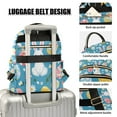 thumbnail image 3 of FORMRS Mini Backpack Purse for Women Travel Daypack Casual Shoulder Bag, Blue Easter Bunny, 3 of 7