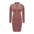 thumbnail image 3 of FNFYFH 2 Piece Velvet Outfits for Women Open Front Blazer Jacket Skirts Sets Two Piece Business Formal Suit Sets, 3 of 7