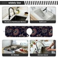 thumbnail image 6 of Ethnic Flower Damask Sink Splash Guard for Faucet 2 Packs Faucet Absorbent Mats, Floral Unique Retro Faucet Handle Drip Catcher Quickly Drying Mat for Kitchen Counter Bathroom RV, 23.6"x5.5", 6 of 7