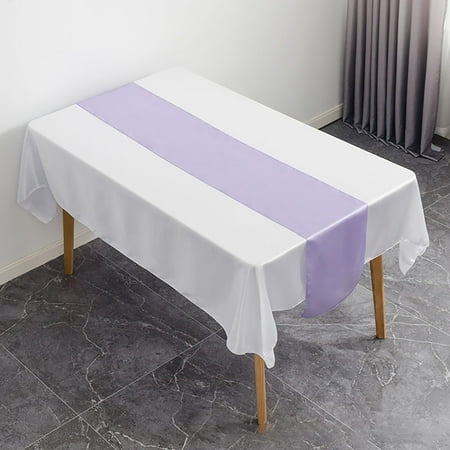 

Big Sale! Ynlkorvg Table Cloth Rectangle Table 12 12 X 108 Black Satin Table Runners Table Top Party Linens Room Decor Clearance Sale Purple