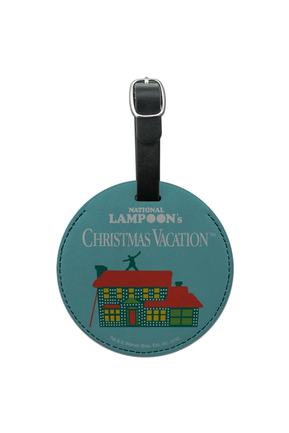 Christmas Vacation Griswold House Logo Round Leather Luggage Card Suitcase Carry-On ID Tag