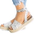 thumbnail image 1 of Sandalias Con Correa Hebilla en El Tobillo Zapatos Diarios Cuero PU para Mujer, 1 of 9