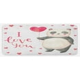 thumbnail image 1 of I Love You Kitchen Mat, Panda Bear Holding a Balloon Hearts Playroom Watercolor Art, Plush Decorative Kitchen Mat with Non Slip Backing, 47" X 19", Dark Coral Ivory Grey, by Ambesonne, 1 of 1