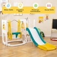 thumbnail image 5 of Costway 7-in-1 Toddler Slide & Swing Set Indoor Playground for Kids Age 1-3 Years Old Yellow+Green, 5 of 10