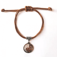 thumbnail image 1 of Animal Quiet Cat Photograph Bracelet Leather Hide Rope Wristband Brown Jewelry, 1 of 3