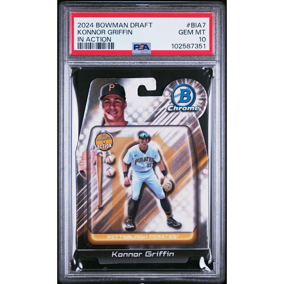 Graded 2024 Topps Bowman Draft Konnor Griffin #BIA7 In Action Rookie RC Baseball Card PSA 10 Gem Mint