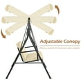 YODOLLA 3Seat Outdoor Steel Porch Swing with Canopy, Swing Glider