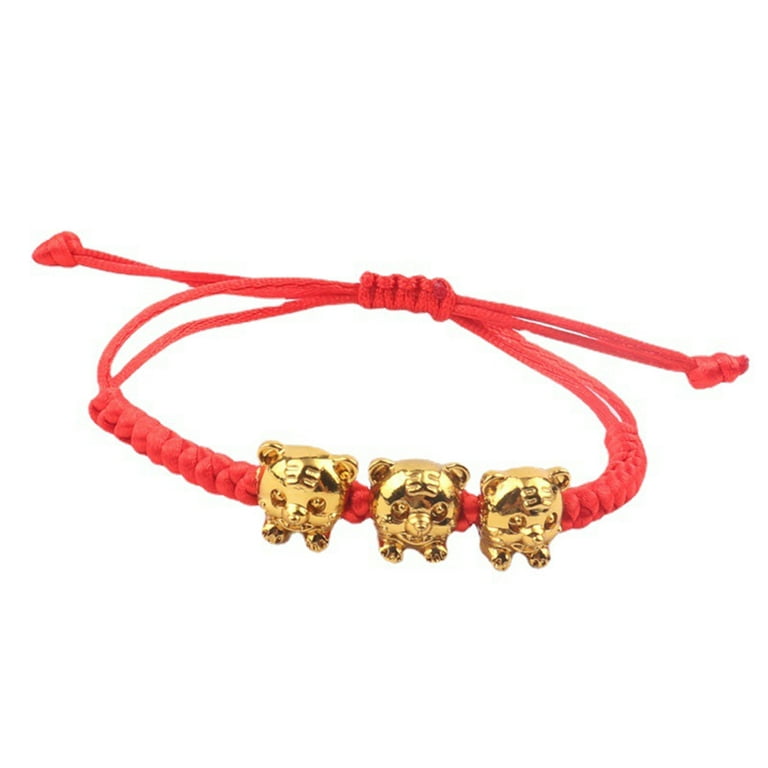 chinese zodiac bracelet tiger year red rope Red Wristband Tiger Charm