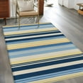 thumbnail image 3 of Kitchen Mats for Floor 3x5 Ft, Blue Yellow Striped Non Slip Area Rugs for Kitchen Bedroom Entryway, Farmhouse Stripes Vintage Washable Carpet Runner Rug Floor Mats for Bedroom Home Decor, 3 of 9