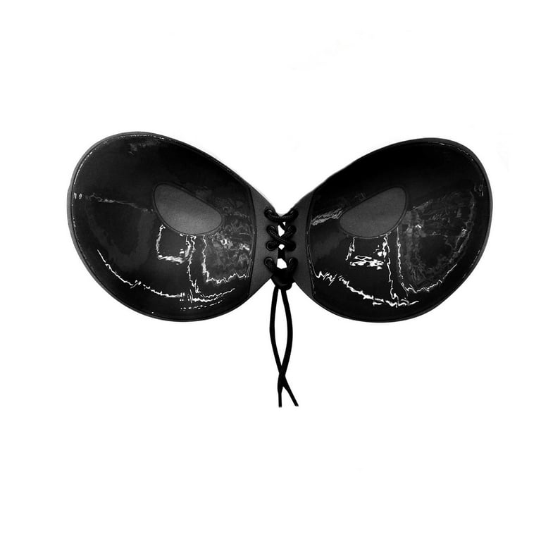 Yeahitch Adhesive Bra Strapless Sticky Invisible Push up Silicone Bra for  Backless Dress with Nipple Covers Nude Black L/C 