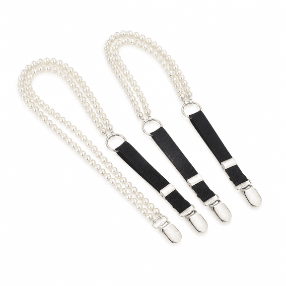 FLORNIX 2026 New Fashion Suspenders Women Belts Adjustable Y Back 3 Metal Strap Pearl Strap for Party,Work,Casual,Photoshoot