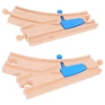 thumbnail image 2 of 2 Piezas Accesorios de Vías de Tren de Madera para Juegos de Trenes de Madera Vía de Cambio Curvo para Juego de Trenes para Niños Pequeños Ideal para Crear Diseños de Escenas de Vías, 2 of 8