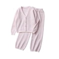 thumbnail image 4 of BXJX Girls Knit Outfit Sets Size 10-12 T, V Neck Button Down Long Sleeve 2 PC Cardigans & Wide Leg Pants Sets Purple, 4 of 8