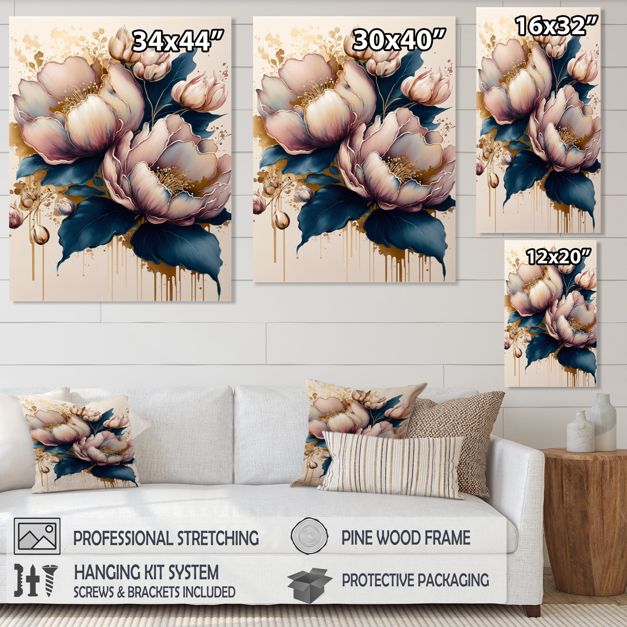 Designart Pink And Dark Purple Tulips I Canvas Wall Art