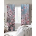 thumbnail image 4 of Pink Summer Spring Floral Blackout Curtains for Bedroom Living Room Darkening Curtains 63 Inches Long Farmhouse Flowers Window Curtain 2 Panels Set Insulated Window Treatment Grommet Drapes 52"x63", 4 of 9