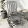 thumbnail image 2 of Tcbosik Outdoor Oversized Rocking Chair, Wood Porch Rocker with High Back for Adults, Lounge Chair for Garden, Lawn, Balcony, Backyard, Light Gray, 2 of 10