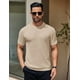 thumbnail image 2 of Camiseta COOFANDY de punto con cuello redondo, manga corta, color albaricoque, para hombre, 2 of 9