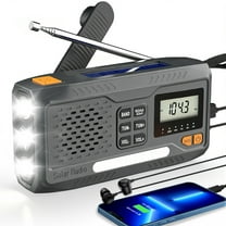 2000mAh/7400mWh Solar Emergency Radio, AM/FM/NOAA Weather Radio, Hand Crank Radio Flashlight Cell Phone Charger & Night Light for Home Supplies, with Digital Display & Battery Compartment, SOS Alarm