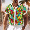 thumbnail image 1 of Camisa hawaiana de coco para hombre ropa informal con estampado floral en HD suave cómoda de talla grande de alta calidad estilo nuevo, 1 of 6