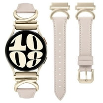 TOYOUTHS Leather Bands Compatible with Samsung Galaxy Watch 7/6/5/4 40mm 44mm/Watch 6 Classic 43mm 47mm/Watch 5 Pro 45mm Band, 20mm Slim Thin Dressy Leather Strap with C-Shape Metal Buckle for Women