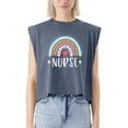 thumbnail image 2 of EcoLoom Nurse Nursing Rainbow Cap Sleeve Muscle Crop Shirt Women Sleeveless Baby Tee, 2 of 5