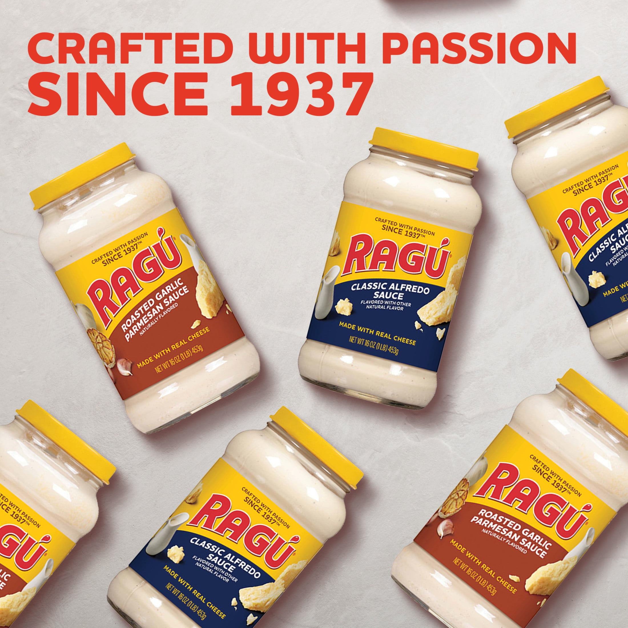 RAGU Roasted Garlic Parmesan Alfredo Sauce, 16 oz, White Pasta Sauce